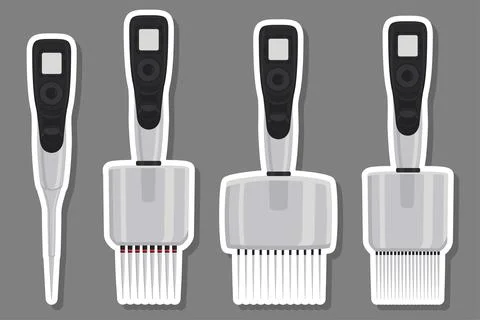 Illustration on theme big kit different medical pipette, dropper for laborato Stock Illustration