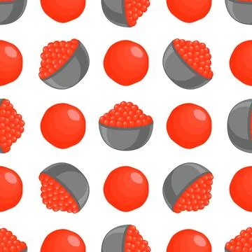 Illustration on theme big pattern identical types fish caviar Stock Illustration