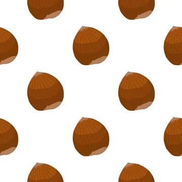 Illustration on theme big pattern identical types hazelnut Stock Illustration