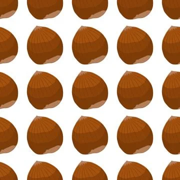 Illustration on theme big pattern identical types hazelnut Stock Illustration