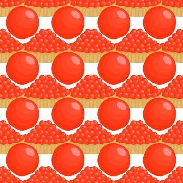 Illustration on theme big pattern identical types fish caviar Stock Illustration