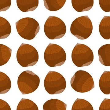 Illustration on theme big pattern identical types hazelnut Stock Illustration