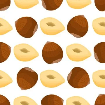 Illustration on theme big pattern identical types hazelnut Stock Illustration