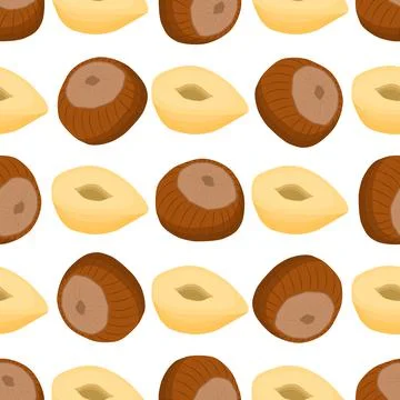 Illustration on theme big pattern identical types hazelnut Stock Illustration