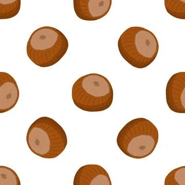 Illustration on theme big pattern identical types hazelnut Stock Illustration