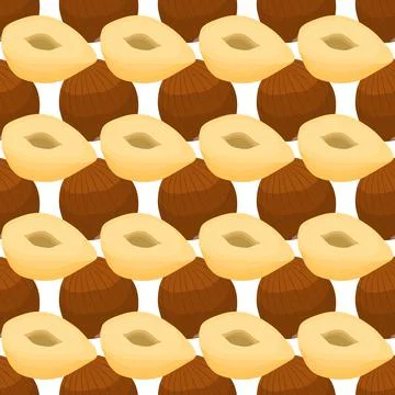Illustration on theme big pattern identical types hazelnut Stock Illustration