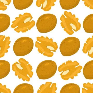 Illustration on theme big pattern identical types walnut Stock Illustration