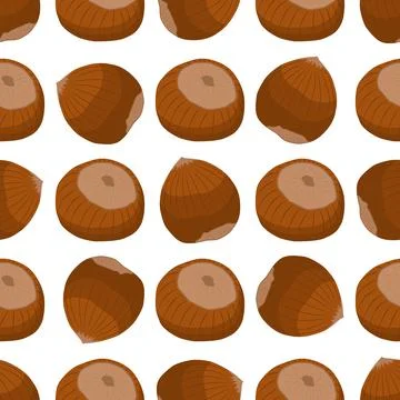 Illustration on theme big pattern identical types hazelnut Stock Illustration