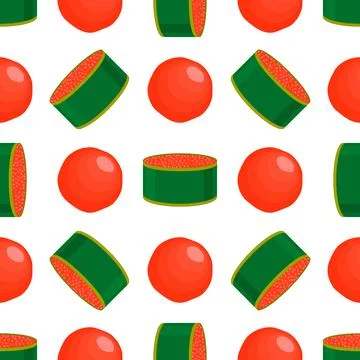 Illustration on theme big pattern identical types fish caviar Illustrazione stock