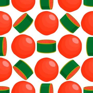 Illustration on theme big pattern identical types fish caviar Stock Illustration