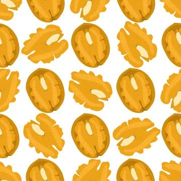 Illustration on theme big pattern identical types walnut Stock Illustration