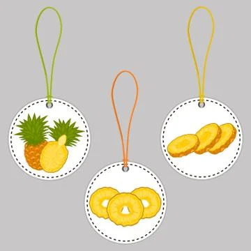 Illustration on theme big set different types yellow tropical pineapple 스톡 일러스트