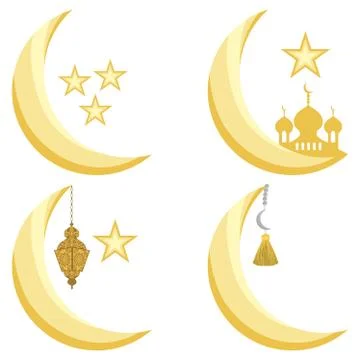 Illustration on theme big set different types moon Illustrazione stock