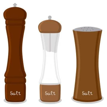 Illustration on theme big set different types glassware filled salt Illustrazione stock