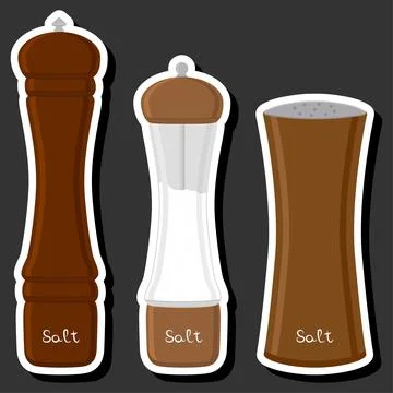 Illustration on theme big set different types ware filled salt for organic .. Stock Illustration