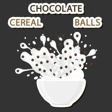 Illustration on theme big set different types dessert sweet milk cereal in bo Stock Illustration