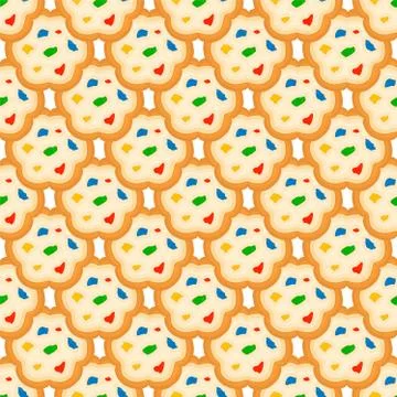 Illustration on theme big set identical biscuit, kit colorful pastry cookie イラスト素材