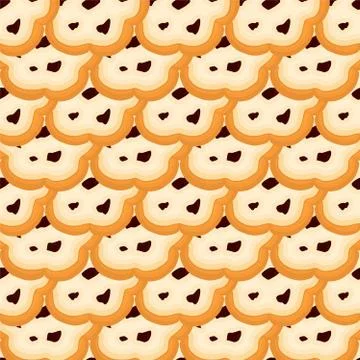 Illustration on theme big set identical biscuit, kit colorful pastry cookie Stock Illustration