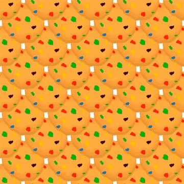 Illustration on theme big set identical biscuit, kit colorful pastry cookie 스톡 일러스트