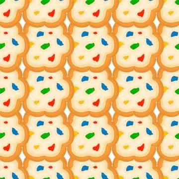 Illustration on theme big set identical biscuit, kit colorful pastry cookie イラスト素材