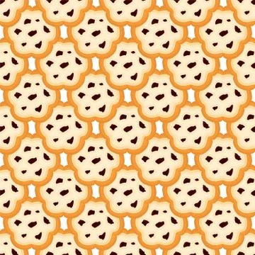 Illustration on theme big set identical biscuit, kit colorful pastry cookie Illustrazione stock