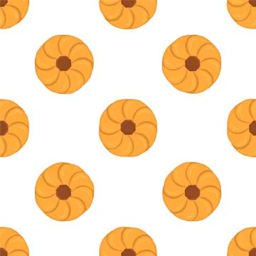 Illustration on theme big set identical biscuit, kit colorful pastry cookie 스톡 일러스트