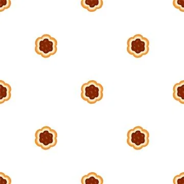Illustration on theme big set identical biscuit, kit colorful pastry cookie Stock Illustration