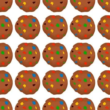 Illustration on theme big set identical biscuit, kit colorful pastry cookie Illustrazione stock