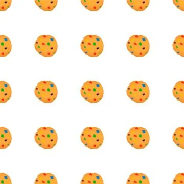 Illustration on theme big set identical biscuit, kit colorful pastry cookie Stockillustratie
