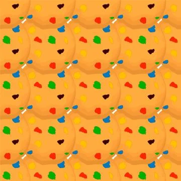 Illustration on theme big set identical biscuit, kit colorful pastry cookie 스톡 일러스트