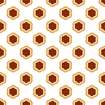 Illustration on theme big set identical biscuit, kit colorful pastry cookie Illustrazione stock