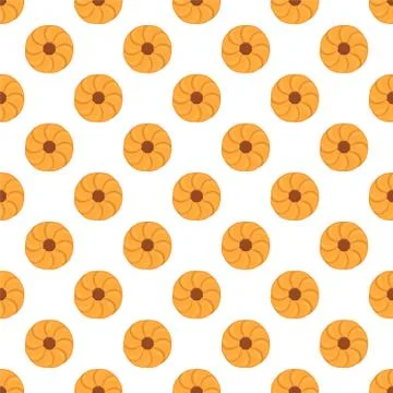Illustration on theme big set identical biscuit, kit colorful pastry cookie Illustrazione stock