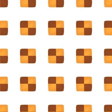Illustration on theme big set identical biscuit, kit colorful pastry cookie Illustrazione stock