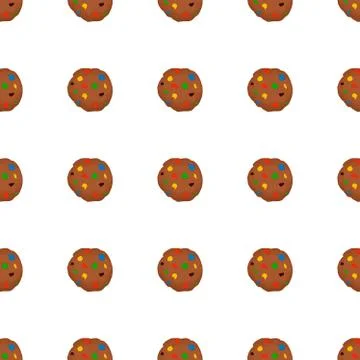 Illustration on theme big set identical biscuit, kit colorful pastry cookie Illustrazione stock