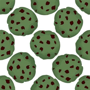 Illustration on theme big set identical biscuit, kit colorful pastry cookie Illustrazione stock
