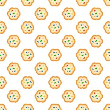 Illustration on theme big set identical biscuit, kit colorful pastry cookie 스톡 일러스트