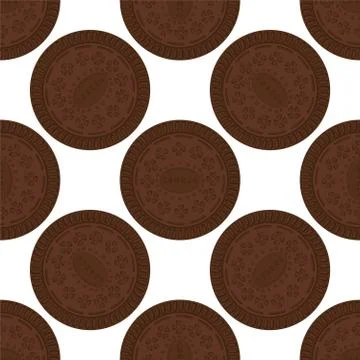 Illustration on theme big set identical biscuit, kit colorful pastry cookie Illustrazione stock