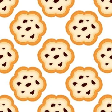 Illustration on theme big set identical biscuit, kit colorful pastry cookie Illustrazione stock