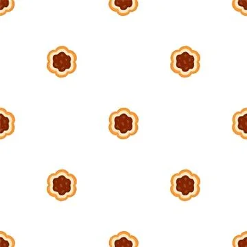 Illustration on theme big set identical biscuit, kit colorful pastry cookie Illustrazione stock