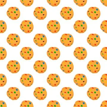 Illustration on theme big set identical biscuit, kit colorful pastry cookie Illustrazione stock