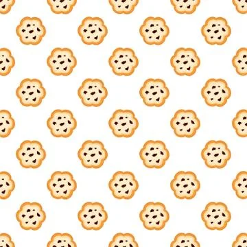 Illustration on theme big set identical biscuit, kit colorful pastry cookie Stock Illustration