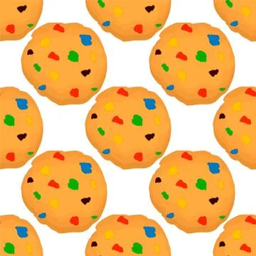 Illustration on theme big set identical biscuit, kit colorful pastry cookie 스톡 일러스트