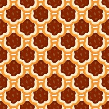 Illustration on theme big set identical biscuit, kit colorful pastry cookie Stock Illustration