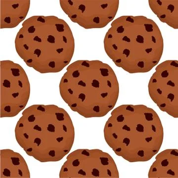Illustration on theme big set identical biscuit, kit colorful pastry cookie Stock Illustration