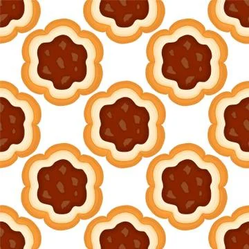 Illustration on theme big set identical biscuit, kit colorful pastry cookie 库存插图
