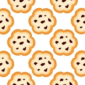 Illustration on theme big set identical biscuit, kit colorful pastry cookie Stock Illustration