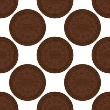 Illustration on theme big set identical biscuit, kit colorful pastry cookie Illustrazione stock