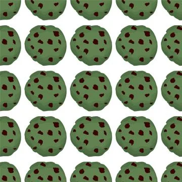 Illustration on theme big set identical biscuit, kit colorful pastry cookie Illustrazione stock