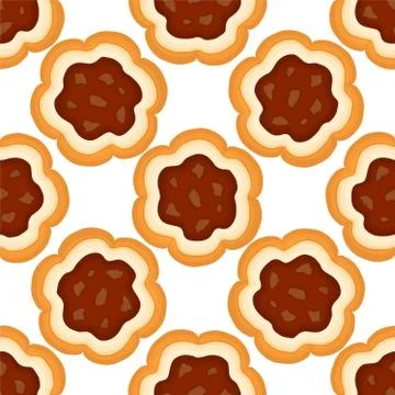 Illustration on theme big set identical biscuit, kit colorful pastry cookie Illustrazione stock