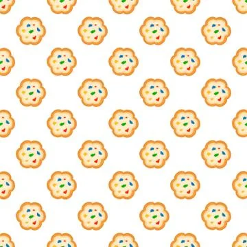 Illustration on theme big set identical biscuit, kit colorful pastry cookie イラスト素材